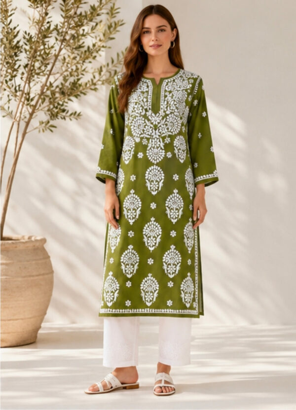 rn-image_picker_lib_temp_3bf14cad-c658-4d01-bd45-5c984abc2231.jpg Handmade Lucknow Chikankari Modal Straight Kurta - Global Delivery | Nuvàne