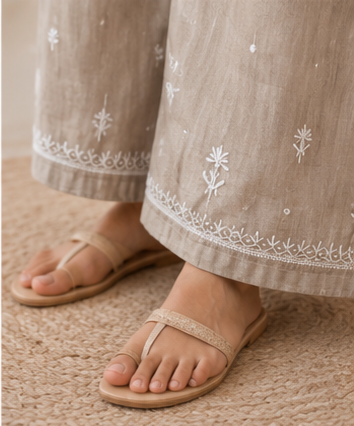 rn-image_picker_lib_temp_88238d13-08ca-44e0-9d72-5beb5d13b7e0.png Handmade Lucknow Chikankari Beige Tissue Co-ord Set - Global Delivery | Nuvàne