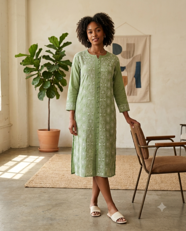 rn-image_picker_lib_temp_a1cc2cd8-6854-40a1-819f-b41136e5d757.png Handmade Lucknow Chikankari Modal Long Kurti - Global Delivery | Nuvàne
