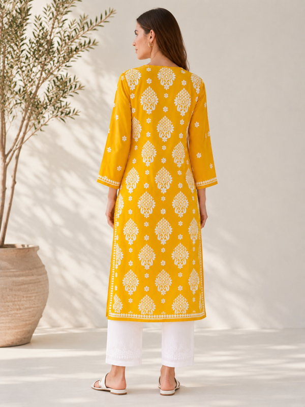 rn-image_picker_lib_temp_dc02aee1-7a53-4e52-9133-cec6bee5c6eb.png Handmade Lucknow Chikankari Modal Straight Kurta - Global Delivery | Nuvàne