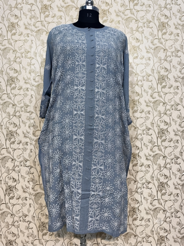 rn-image_picker_lib_temp_f9a90476-9c2f-4e62-ba12-61b6ad1d8402.png Handmade Lucknow Chikankari Modal Long Kurti - Global Delivery | Nuvàne